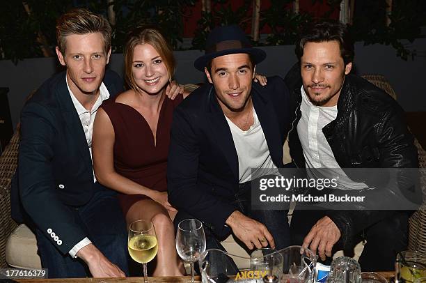 Actors Gabriel Mann, Emily VanCamp, Joshua Bowman and Nick Wechsler attend the NYLON September Issue Party hosted by NYLON, ASOS and Emily VanCamp at...