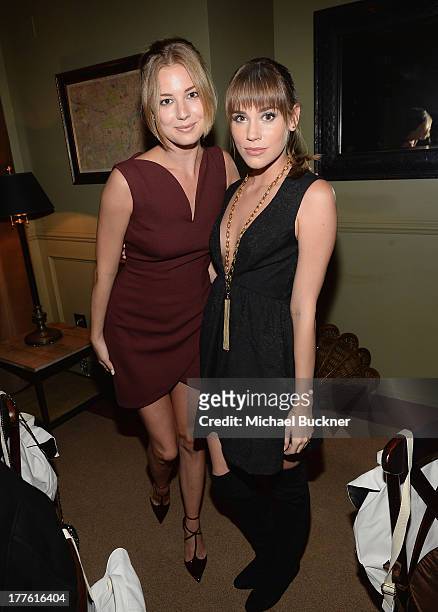 Actress Emily VanCamp and actress Christa B. Allen attend the NYLON September Issue Party hosted by NYLON, ASOS and Emily VanCamp at The Redbury...
