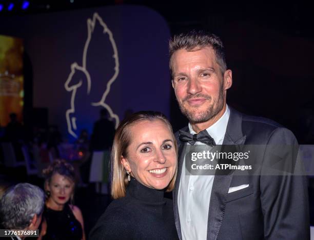 Jan Frodeno and his wife Emma Snowsill during the annual German Sports Media Ball at Alte Oper on November 4, 2023 in Frankfurt am Main, Germany.