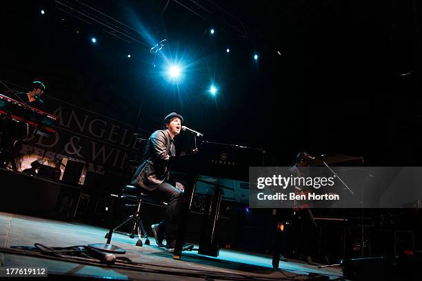 Gavin DeGraw performs at LEXUS Live on Grand hosted by Curtis Stone at the third annual Los Angeles Food & Wine Festival on August 24, 2013 in Los...