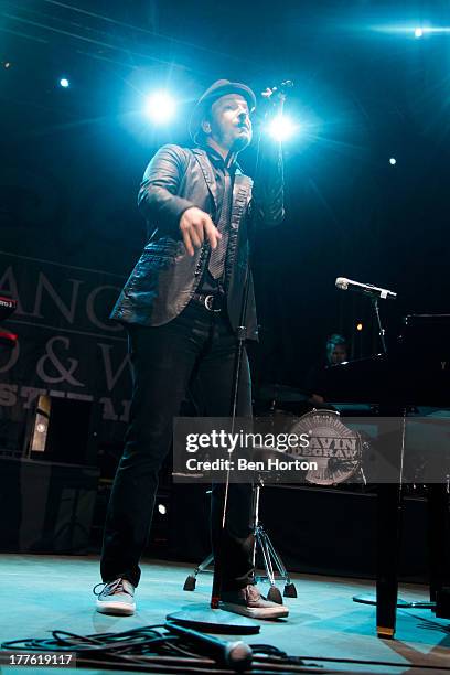 Gavin DeGraw performs at LEXUS Live on Grand hosted by Curtis Stone at the third annual Los Angeles Food & Wine Festival on August 24, 2013 in Los...