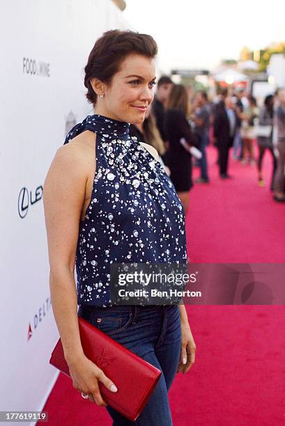 Actress Bellamy Young attends LEXUS Live on Grand hosted by Curtis Stone at the third annual Los Angeles Food & Wine Festival on August 24, 2013 in...