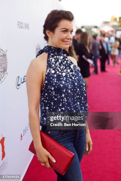 Actress Bellamy Young attends LEXUS Live on Grand hosted by Curtis Stone at the third annual Los Angeles Food & Wine Festival on August 24, 2013 in...