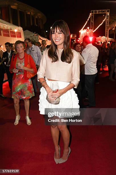 Lindsay Price attend LEXUS Live on Grand hosted by Curtis Stone at the third annual Los Angeles Food & Wine Festival on August 24, 2013 in Los...