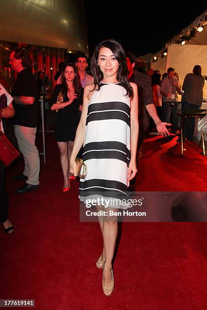 Actress Aimee Garcia attends LEXUS Live on Grand hosted by Curtis Stone at the third annual Los Angeles Food & Wine Festival on August 24, 2013 in...