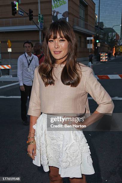 Lindsay Price attend LEXUS Live on Grand hosted by Curtis Stone at the third annual Los Angeles Food & Wine Festival on August 24, 2013 in Los...