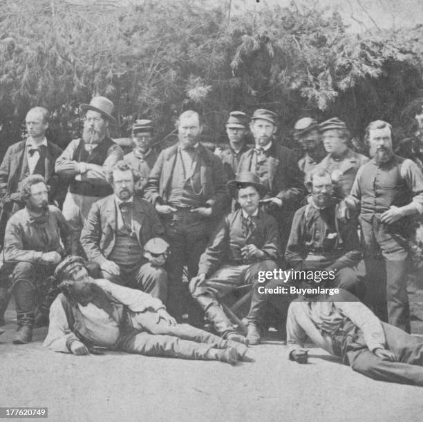 Allan Pinkerton's Secret Service Contingent,. H.B. Seybolt, Paul H. Dennis, George H. Bangs, , John Babcock, Robert Pinkerton. In the front row, left...