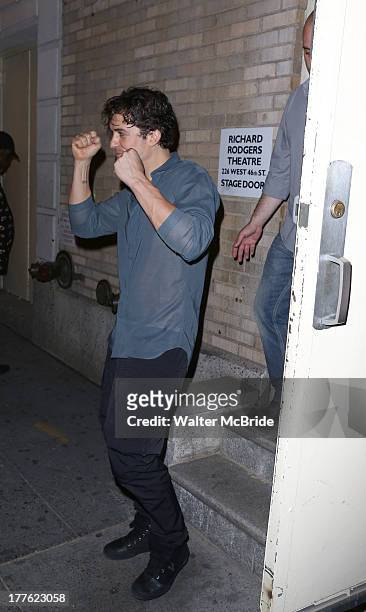 Orlando Bloom greeting fans at the stage door after the First Performance of "Romeo And Juliet" On Broadway at the Richard Rodgers Theatre on August...