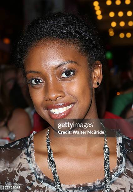 Condola Rashad greeting fans at the stage door after the First Performance of "Romeo And Juliet" On Broadway at the Richard Rodgers Theatre on August...