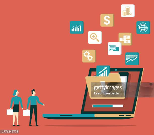 searching - multitasking computer stock illustrations