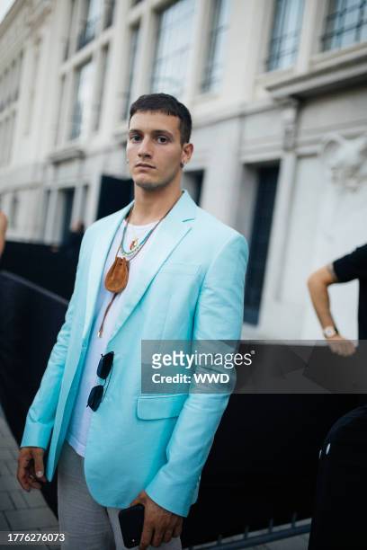 Street Style at Milan Fashion Week Men's Spring 2020, photographed in Milan on June 15 - 17, 2019...