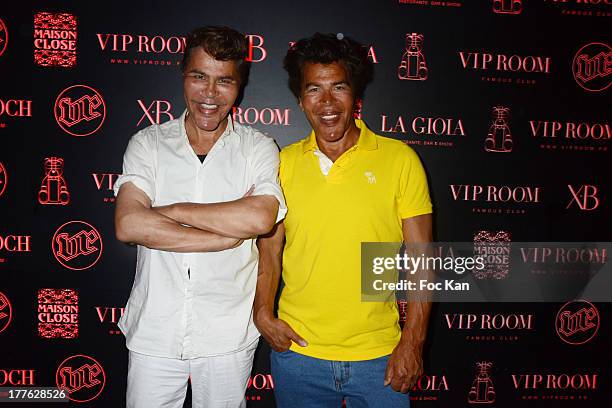 Grishka Bogdanov and Igor Bogdanov attend the VIP Room on August 24, 2013 in Saint Tropez, France.