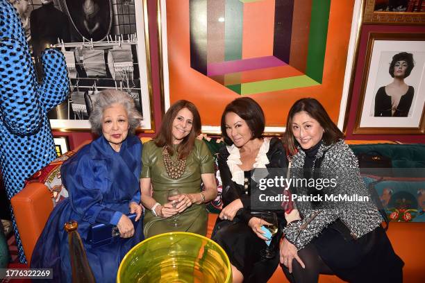 Kim Cho, Alexandra Lebenthal, Alina Cho and Adelina Wong Ettelson attend Blaine & Paul Wilmot Celebrate Behind The Blue Door: A Maximalist Mantra By...