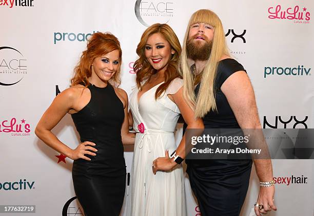 Amy Paffrath, Toni Ko, Founder & Chief Creative Director NYX Cosmetics and P'Trique attend the NYX Cosmetics FACE Awards at Beautycon at Siren...