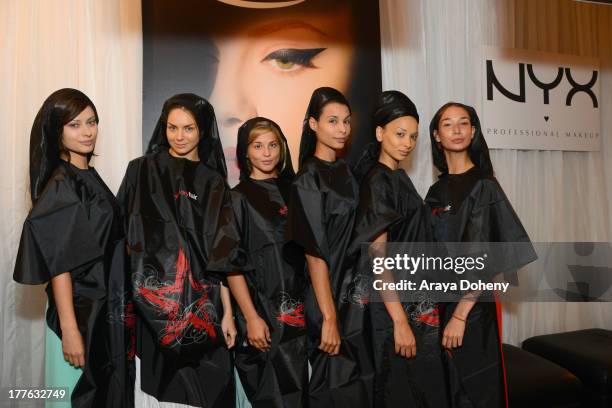 Models attend the NYX Cosmetics FACE Awards at Beautycon at Siren Studios on August 24, 2013 in Hollywood, California.