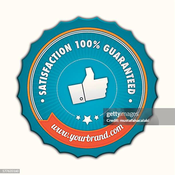 satisfaction guaranteed badge - best before stock illustrations