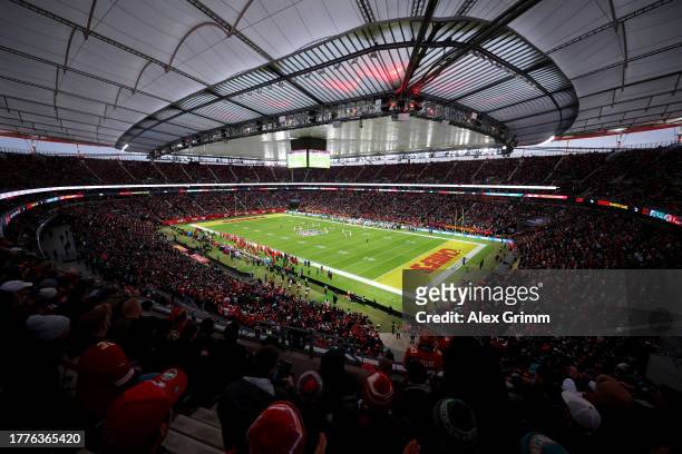 General view inside the stadium prior to the NFL match between Miami Dolphins and Kansas City Chiefs at Deutsche Bank Park on November 05, 2023 in...