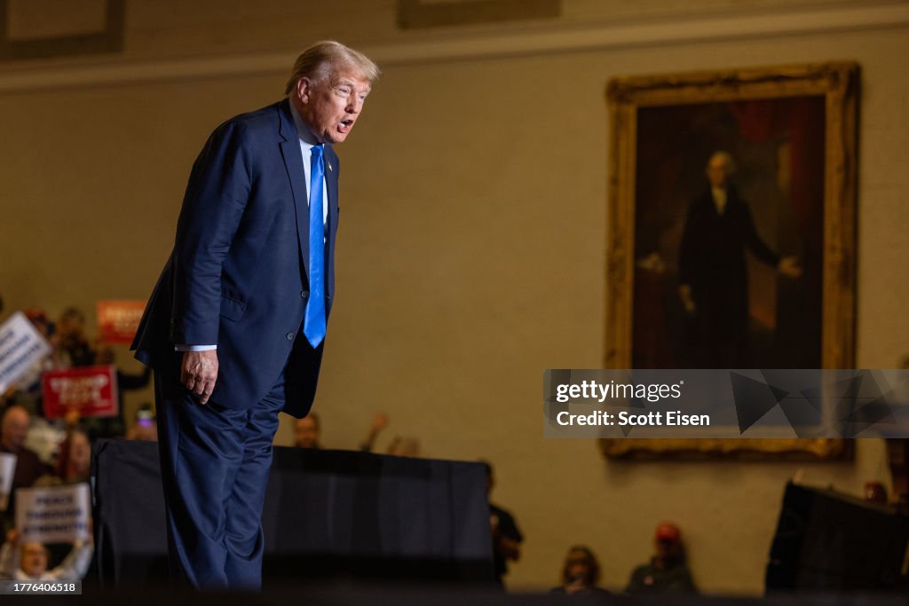 Donald Trump Holds A Campaign Rally In Clarement, New Hampshire