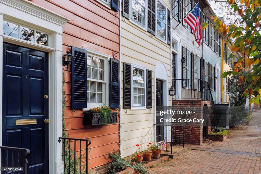 Row of Townhouses in Old Town Alexandria, Virginia