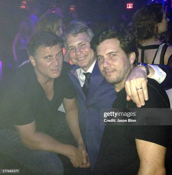 Nightlife entrepreneur and real estate developer Andrew Sasson, DuJour Media Founder Jason Binn and restaurateur Scott Sartiano pose circa July 2013...