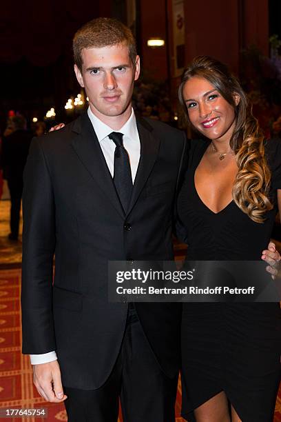 Alexandre Desseigne, the son of President of Barriere Group Dominique Desseigne and Flore Cluzel attend the Grand Bal Care in Deauville on August 24,...