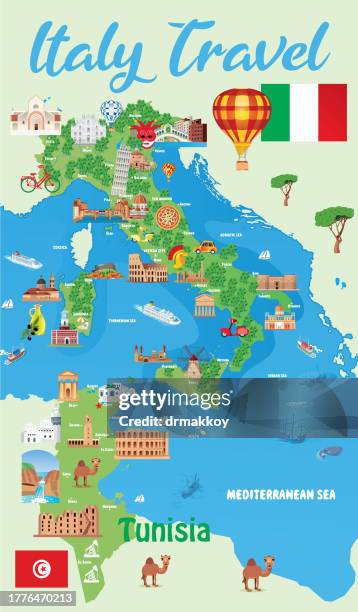 karten von italien und tunesien - valle d'aosta stock-grafiken, -clipart, -cartoons und -symbole