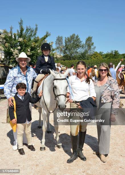 Lenny Lane, Leah Lane, Frankie Lane, Stewart F. Lane and Bonnie Comley attend the Hampton Classic Horse Show - Opening Day 2013 on August 25, 2013 in...