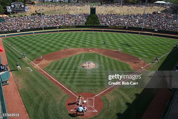 General view during the third inning of the Tokyo, Japan team playing in the field against the West team from Chula Vista, Ca during the Little...