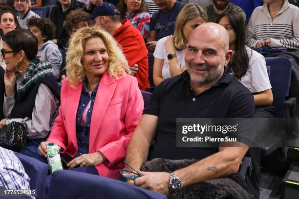 Krystel Moscato and Vincent Moscato are seen at the Rolex Paris Masters - Day Seven at Palais Omnisports de Bercy on November 05, 2023 in Paris,...