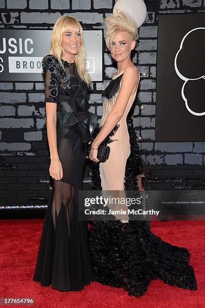 Miriam Nervo and Olivia Nervo attend the 2013 MTV Video Music Awards at the Barclays Center on August 25, 2013 in the Brooklyn borough of New York...