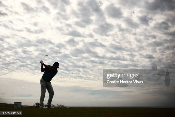 Jason Dufner of the United States hits a tee shot on the 11th hole during the final round of the World Wide Technology Championship at El Cardonal at...