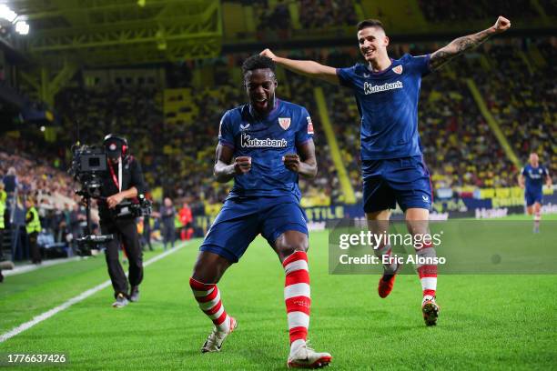 Inaki Williams of Athletic Club celebrates after scoring the team's third goal during the LaLiga EA Sports match between Villarreal CF and Athletic...