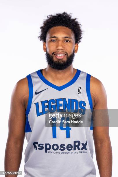 Tyler Hall of the Texas Legends poses for a portrait on Texas Legends Media Day on November 8, 2023 at Comerica Center in Frisco, Texas. NOTE TO...