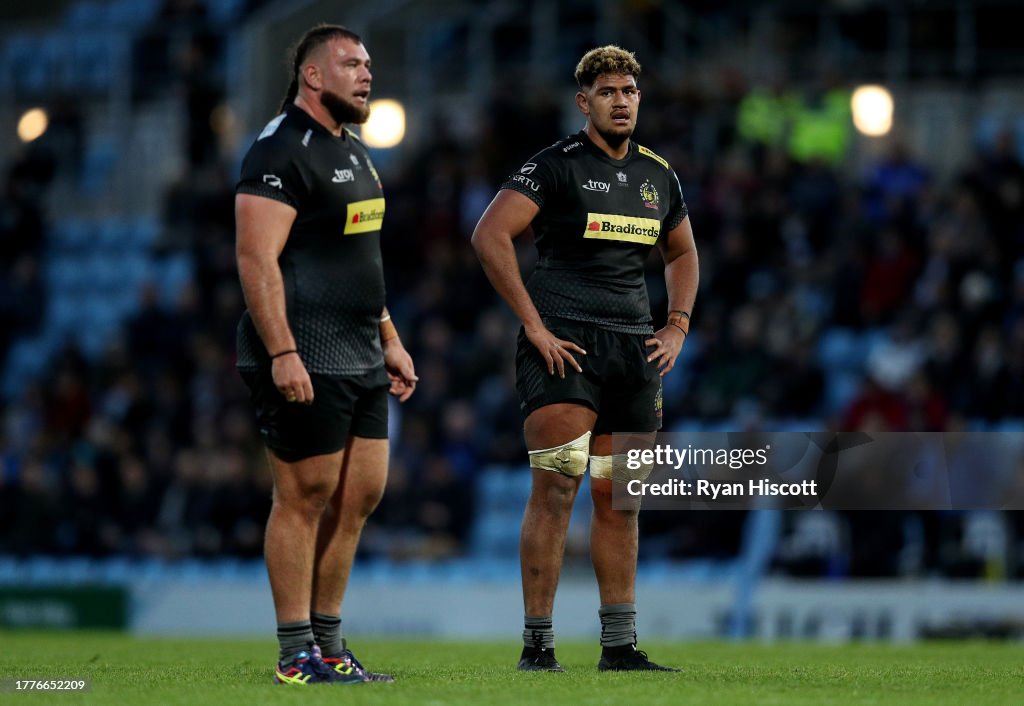 Rus Rugby Exeter Rusi Tuima of Exeter Chiefs looks on during the Gallagher Premiership ...