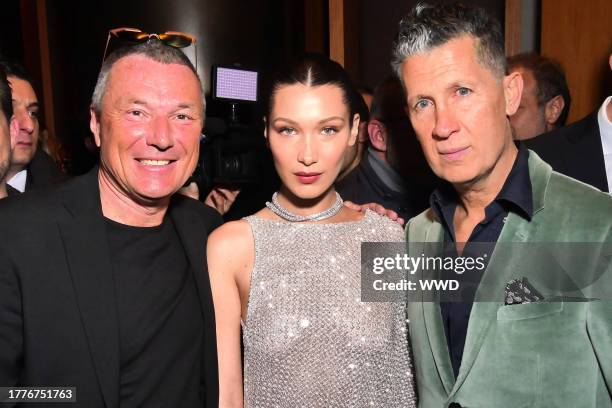 Jean-Christophe Babin, Bella Hadid and Stefano Tonchi