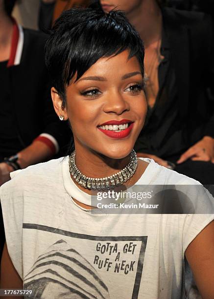 Rihanna attends the 2013 MTV Video Music Awards at the Barclays Center on August 25, 2013 in the Brooklyn borough of New York City.