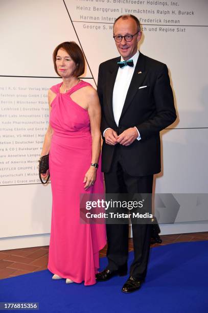 Friedrich Merz and Charlotte Merz attend the Prize for Understanding and Tolerance 2023 at Jüdisches Museum Berlin on November 11, 2023 in Berlin,...