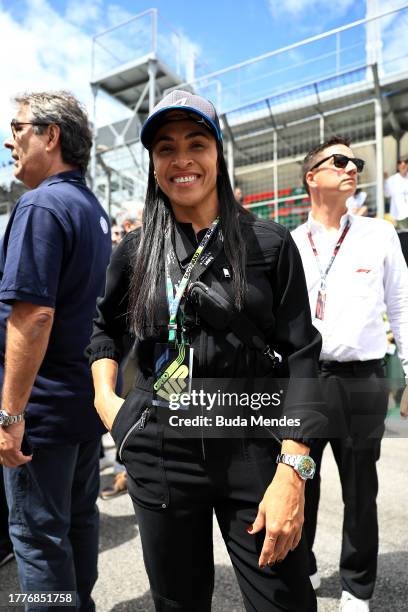 Marta looks on, on the grid prior to the F1 Grand Prix of Brazil at Autodromo Jose Carlos Pace on November 05, 2023 in Sao Paulo, Brazil.