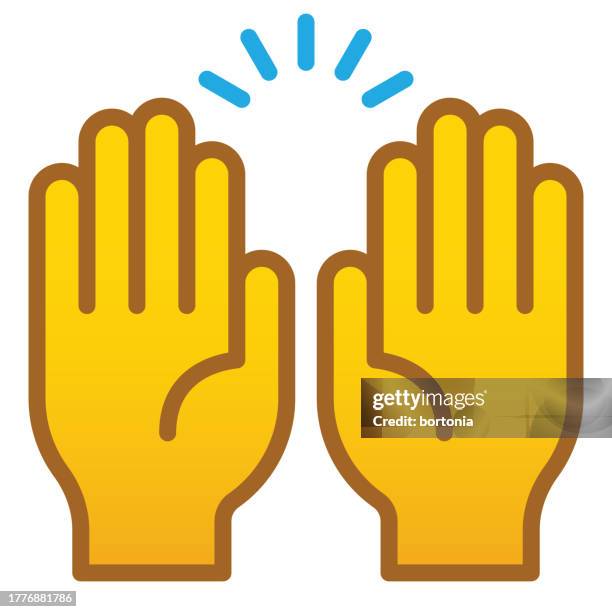 bildbanksillustrationer, clip art samt tecknat material och ikoner med hand icon - editable stroke - high five
