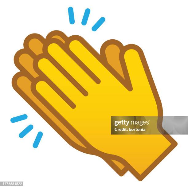 illustrazioni stock, clip art, cartoni animati e icone di tendenza di icona della mano - tratto modificabile - applaudire