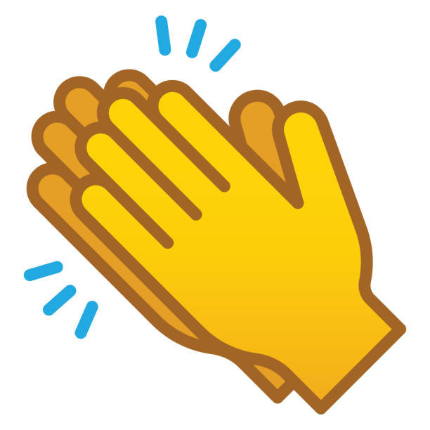 hand icon - editable stroke - clapping hands stock illustrations