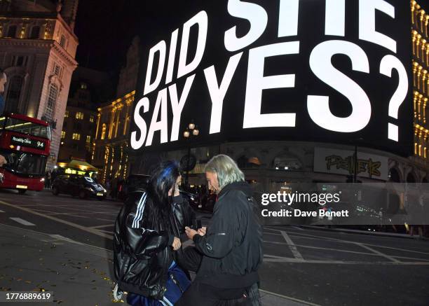 Nadya Tolokonnikova of Pussy Riot aka Nadezhda Tolokonnikova receives a surprise marriage proposal from partner John Caudwell during the worldwide...