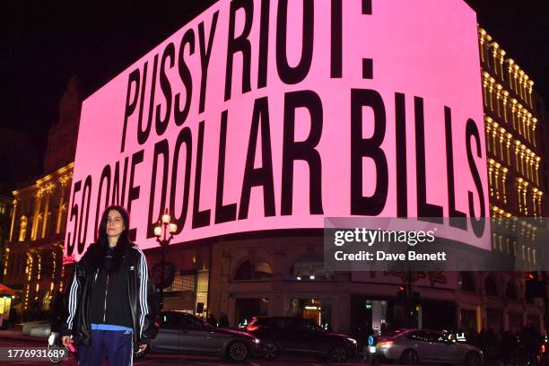 Nadya Tolokonnikova of Pussy Riot aka Nadezhda Tolokonnikova attends the worldwide campaign launch of 'Fragile Masculinity' created by CIRCA in...