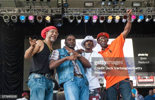 From left, American Hip-Hop musicians DJ Kool Herc , Big Daddy Kane , Rakim , and Coke La Rock unite at the '40th Anniversary of Hip-Hop Culture'...