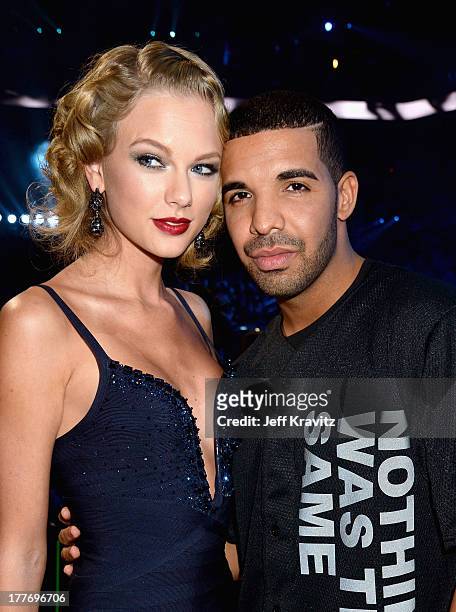 Taylor Swift and Drake attend the 2013 MTV Video Music Awards at the Barclays Center on August 25, 2013 in the Brooklyn borough of New York City.