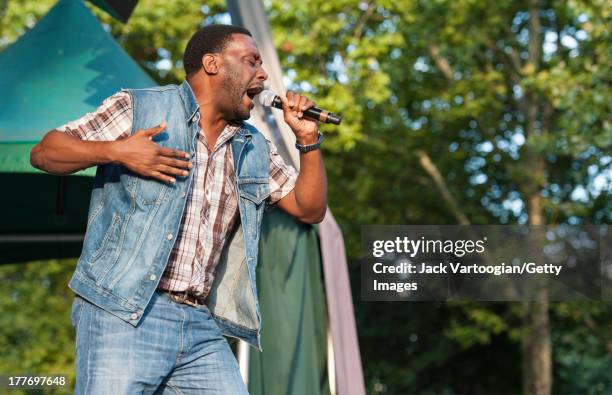 American rapper Big Daddy Kane performs at the '40th Anniversary of Hip-Hop Culture' concert at Central Park SummerStage, New York, New York, August...