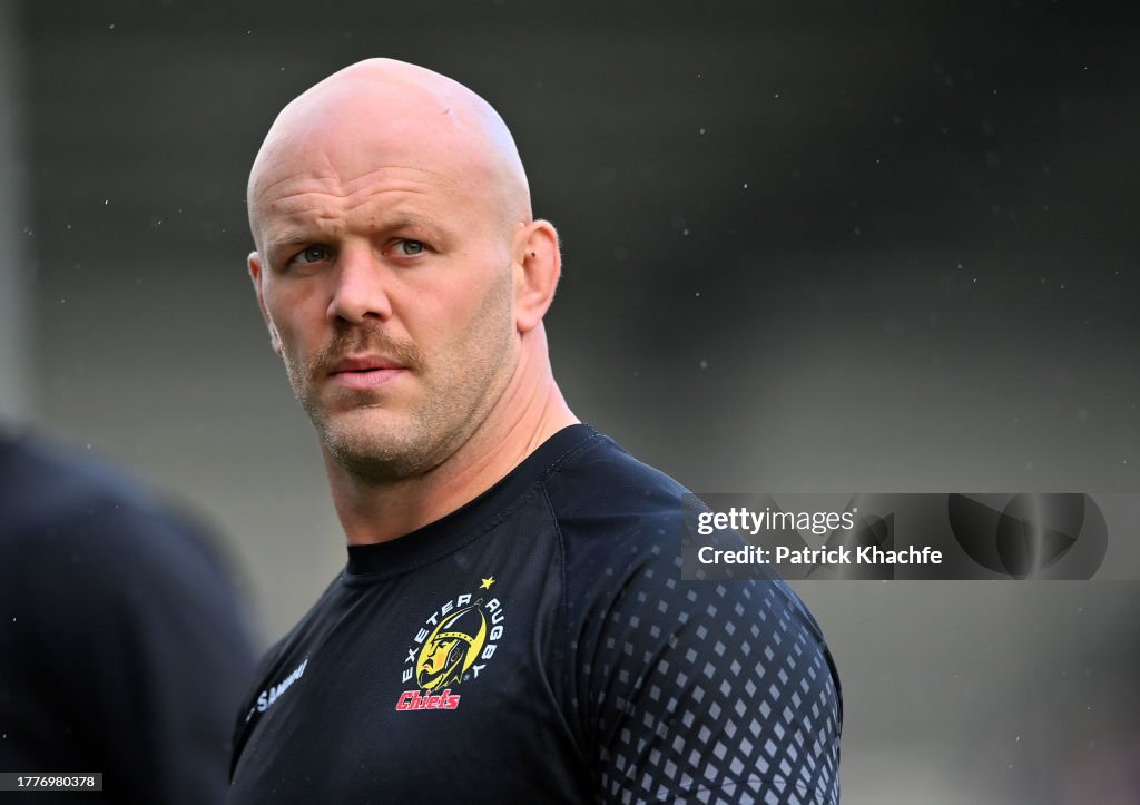Jack Yeandle of Exeter Chiefs looks on prior to the Gallagher... News ...