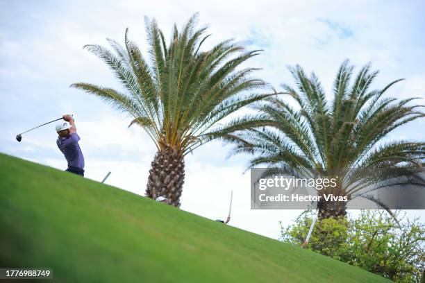 Erik van Rooyen of South Africa hits a tee shot on the 17th hole during the final round of the World Wide Technology Championship at El Cardonal at...