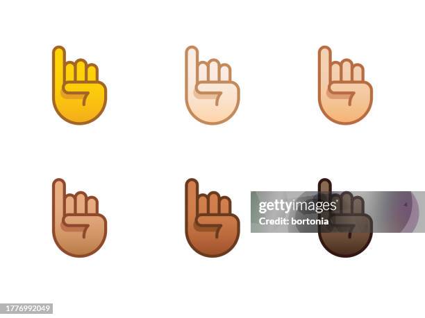 ilustrações de stock, clip art, desenhos animados e ícones de hand icon - different skin tones - editable stroke - dedo mindinho