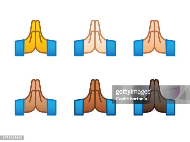 handsymbol - verschiedene hauttöne - editierbarer strich - blass stock-grafiken, -clipart, -cartoons und -symbole